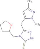 5-(2,5-Dimethyl-2H-pyrazol-3-ylmethyl)-4-(tetra-hydrofuran-2-ylmethyl)-4H-[1,2,4]triazole-3-thioll