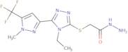 2-({4-Ethyl-5-[1-methyl-5-(trifluoromethyl)-1H-pyrazol-3-yl]-4H-1,2,4-triazol-3-yl}sulfanyl)acetohydrazide