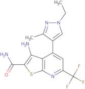 3-Amino-4-(1-ethyl-3-methyl-1H-pyrazol-4-yl)-6-(trifluoromethyl)thieno[2,3-b]pyridine-2-carboxamide