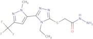 2-({4-Ethyl-5-[1-methyl-3-(trifluoromethyl)-1H-pyrazol-5-yl]-4H-1,2,4-triazol-3-yl}sulfanyl)acetohydrazide