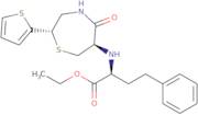 SeS,6R)-6-[[1(S)-ethoxycarbonyl-3-phenylpropyl]amino]-5-oxo-(2-thienyl)perhydro-1,4-thiazepine