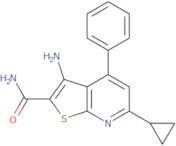 3-Amino-6-cyclopropyl-4-phenylthieno[2,3-b]pyridine-2-carboxamide