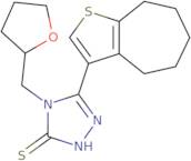 5-(5,6,7,8-Tetrahydro-4H-cyclohepta[b]thien-3-yl)-4-(tetrahydrofuran-2-ylmethyl)-4H-1,2,4-triazole…