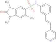 1,3,6-Trimethyl-2-oxo-N-{3-[(E)-2-pyridin-4-ylvinyl]phenyl}-2,3-dihydro-1H-benzimidazole-5-sulfona…