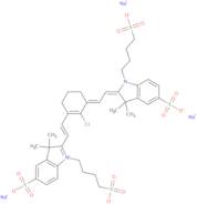 Trisodium2-(2-(2-chloro-3-(2-(3,3-dimethyl-5-sulfonato-1-(4-sulfonatobutyl)indolin-2-ylidene)ethyl…