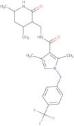 N-[(4,6-Dimethyl-2-oxopiperidin-3-yl)methyl]-2,4-dimethyl-1-[[4-(trifluoromethyl)phenyl]methyl]pyr…