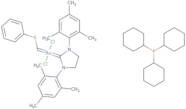 Tricyclohexylphosphine[1,3-bis(2,4,6-trimethylphenyl)-4,5-dihydroimidazol-2-ylidene][(phenylthio)methylene]ruthenium(II) dichloride