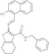 N-Benzyl-2-[(E)-(2-hydroxynaphthalen-1-yl)methylideneamino]-4,5,6,7-tetrahydro-1-benzothiophene-3-carboxamide
