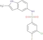 3-chloro-4-fluoro-N-(2-methyl-1H-indol-5-yl)benzene-1-sulfonamide