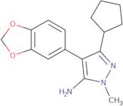 4-(1,3-Dioxaindan-5-yl)-5-cyclopentyl-2-methyl-2,3-dihydro-1H-pyrazol-3-imine