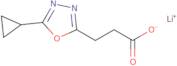 3-(5-cyclopropyl-1,3,4-oxadiazol-2-yl)propanoate lithium (I)