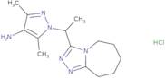 3,5-Dimethyl-1-(1-{5H,6H,7H,8H,9H-[1,2,4]triazolo[4,3-a]azepin-3-yl}ethyl)-1H-pyrazol-4-amine hydr…