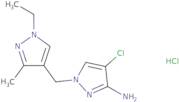 4-Chloro-1-[(1-ethyl-3-methyl-1H-pyrazol-4-yl)methyl]-1H-pyrazol-3-amine hydrochloride