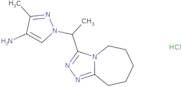 3-Methyl-1-(1-{5H,6H,7H,8H,9H-[1,2,4]triazolo[4,3-a]azepin-3-yl}ethyl)-1H-pyrazol-4-amine hydrochl…