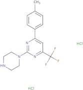 4-(4-Methylphenyl)-2-(piperazin-1-yl)-6-(trifluoromethyl)pyrimidine dihydrochloride