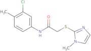 N-(3-Chloro-4-methylphenyl)-2-[(1-methyl-1H-imidazol-2-yl)sulfanyl]acetamide