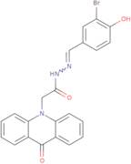 N'-(3-bromo-4-hydroxybenzylidene)-2-(9-oxo-10(9H)-acridinyl)acetohydrazide