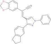 (Z)-2-(1,3-Benzodioxol-5-yl)-3-[3-(2,3-dihydro-1H-inden-5-yl)-1-phenylpyrazol-4-yl]prop-2-enenitri…