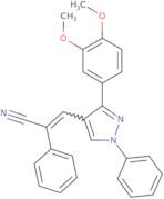 (E)-3-[3-(3,4-Dimethoxyphenyl)-1-phenylpyrazol-4-yl]-2-phenylprop-2-enenitrile