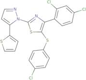 4-Chlorophenyl 4-(2,4-dichlorophenyl)-2-[5-(2-thienyl)-1H-pyrazol-1-yl]-1,3-thiazol-5-yl sulfide