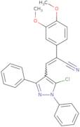 (Z)-3-(5-Chloro-1,3-diphenyl-1H-pyrazol-4-yl)-2-(3,4-dimethoxyphenyl)-2-propenenitrile