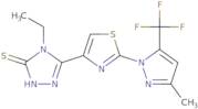 4-Ethyl-5-{2-[3-methyl-5-(trifluoromethyl)-1H-pyrazol-1-yl]-1,3-thiazol-4-yl}-4H-1,2,4-triazole-3-…