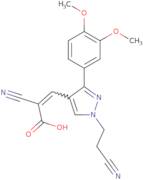 2-Cyano-3-[1-(2-cyanoethyl)-3-(3,4-dimethoxyphenyl)-1H-pyrazol-4-yl]prop-2-enoic acid