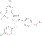 5-(4-Chlorophenyl)sulfanyl-4-(4-methoxyphenyl)-2-[3-methyl-5-(trifluoromethyl)pyrazol-1-yl]-1,3-th…