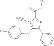 Methyl 5-[(4-chlorophenyl)sulfanyl]-4-cyano-1-phenyl-1H-pyrazole-3-carboxylate