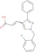 (2E)-3-{1-[(2-Chlorophenyl)methyl]-3-phenyl-1H-pyrazol-4-yl}prop-2-enoic acid