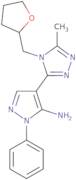 4-{5-Methyl-4-[(oxolan-2-yl)methyl]-4H-1,2,4-triazol-3-yl}-1-phenyl-1H-pyrazol-5-amine