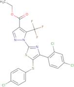 Ethyl 1-[5-(4-chlorophenyl)sulfanyl-4-(2,4-dichlorophenyl)-1,3-thiazol-2-yl]-5-(trifluoromethyl)py…