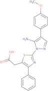 2-{2-[5-Amino-4-(4-methoxyphenyl)-1H-pyrazol-1-yl]-4-phenyl-1,3-thiazol-5-yl}acetic acid