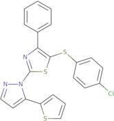 4-Chlorophenyl 4-phenyl-2-[5-(2-thienyl)-1H-pyrazol-1-yl]-1,3-thiazol-5-yl sulfide