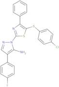 1-{5-[(4-Chlorophenyl)sulfanyl]-4-phenyl-1,3-thiazol-2-yl}-4-(4-fluorophenyl)-1H-pyrazol-5-amine