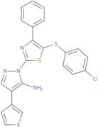 1-{5-[(4-Chlorophenyl)sulfanyl]-4-phenyl-1,3-thiazol-2-yl}-4-(3-thienyl)-1H-pyrazol-5-amine