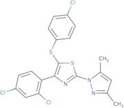 4-Chlorophenyl 4-(2,4-dichlorophenyl)-2-(3,5-dimethyl-1H-pyrazol-1-yl)-1,3-thiazol-5-yl sulfide