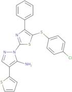 1-{5-[(4-Chlorophenyl)sulfanyl]-4-phenyl-1,3-thiazol-2-yl}-4-(2-thienyl)-1H-pyrazol-5-amine