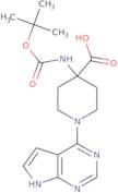 4-[(tert-Butoxycarbonyl)amino]-1-(7H-pyrrolo[2,3-d]pyrimidin-4-yl)piperidine-4-carboxylic acid