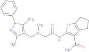 2-(2-(((3,5-Dimethyl-1-phenyl-1H-pyrazol-4-yl)methyl)(methyl)amino)acetamido)-5,6-dihydro-4H-cyclo…