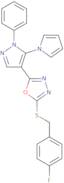 4-Fluorobenzyl 5-[1-phenyl-5-(1H-pyrrol-1-yl)-1H-pyrazol-4-yl]-1,3,4-oxadiazol-2-yl sulfide