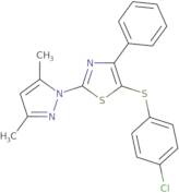 4-Chlorophenyl 2-(3,5-dimethyl-1H-pyrazol-1-yl)-4-phenyl-1,3-thiazol-5-yl sulfide