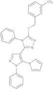 3-[(3-Methylphenyl)methylsulfanyl]-4-phenyl-5-(1-phenyl-5-pyrrol-1-ylpyrazol-4-yl)-1,2,4-triazole