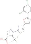 1-[4-[5-(2,4-Dichlorophenyl)furan-2-yl]-1,3-thiazol-2-yl]-5-(trifluoromethyl)pyrazole-4-carboxylic…