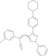 (Z)-3-[3-(4-Cyclohexylphenyl)-1-phenyl-1H-pyrazol-4-yl]-2-(3-fluorophenyl)-2-propenenitrile