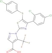 1-[5-(4-Chlorophenyl)sulfanyl-4-(2,4-dichlorophenyl)-1,3-thiazol-2-yl]-5-(trifluoromethyl)pyrazole…