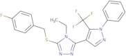 4-Ethyl-3-[(4-fluorobenzyl)sulfanyl]-5-[1-phenyl-5-(trifluoromethyl)-1H-pyrazol-4-yl]-4H-1,2,4-tri…