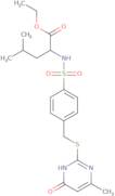 Ethyl (2R)-4-methyl-2-[[4-[(4-methyl-6-oxo-1H-pyrimidin-2-yl)sulfanylmethyl]phenyl]sulfonylamino]p…