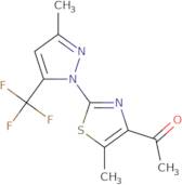 1-{5-Methyl-2-[3-methyl-5-(trifluoromethyl)-1H-pyrazol-1-yl]-1,3-thiazol-4-yl}ethan-1-one