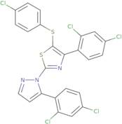 5-(4-Chlorophenyl)sulfanyl-4-(2,4-dichlorophenyl)-2-[5-(2,4-dichlorophenyl)pyrazol-1-yl]-1,3-thiaz…